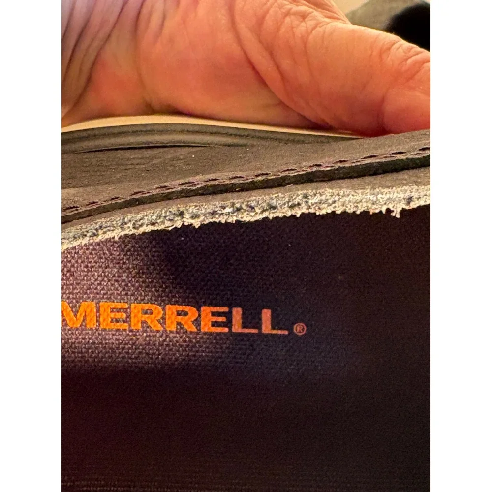 Merrell Mens J5000705 Black Perforated Leather Slip‎ On Shoes Size 14